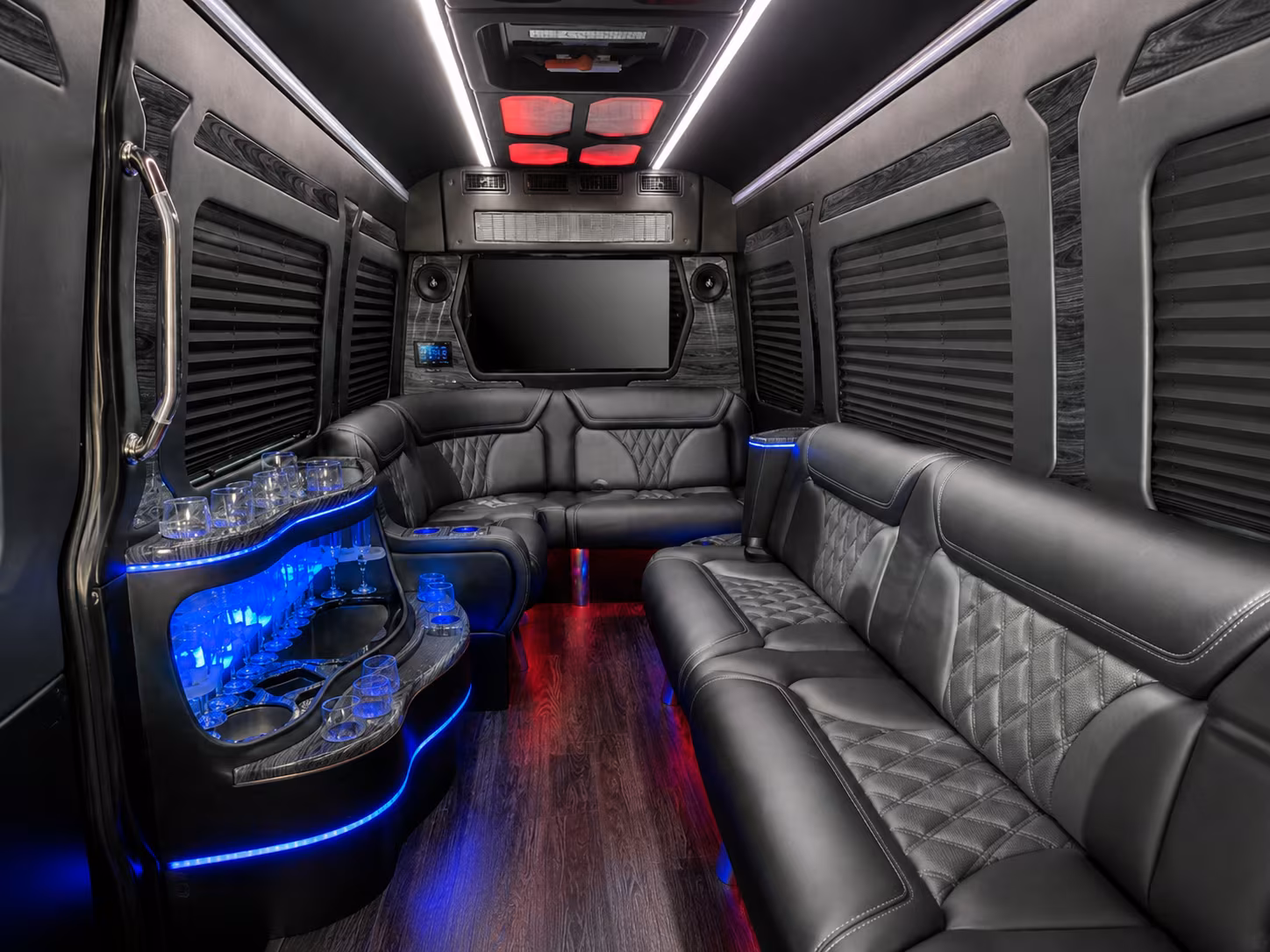 chico 50 passenger party bus interior