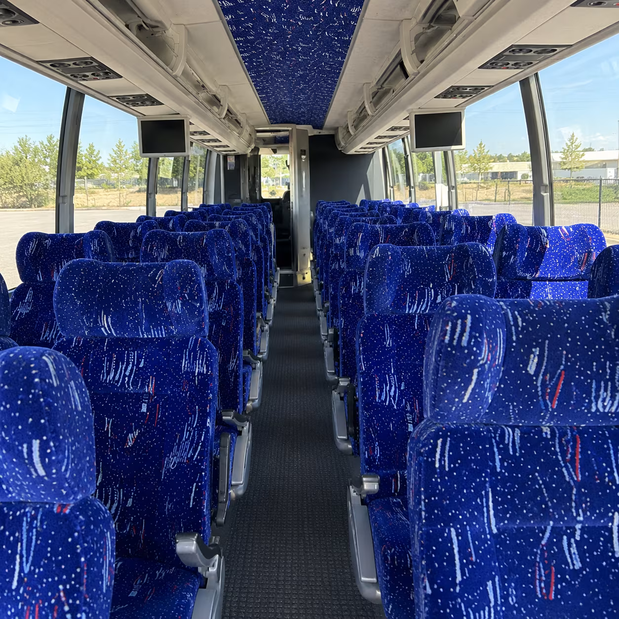 chico 56 passenger charter bus inside